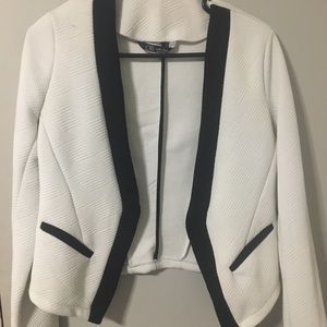 White blazer with black detailing